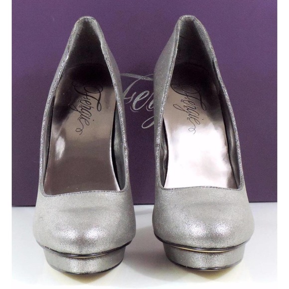 Fergie Nicki Studded Platform Heels Dress Pump Graphite Grey Size 7 - Picture 5 of 8